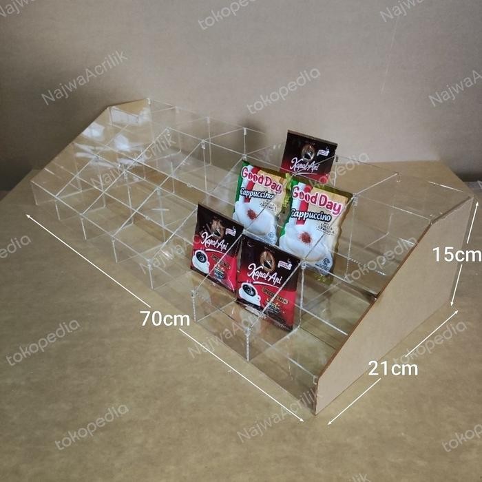 akrilik rak kopi / diplay tempat kopi / rak serbaguna