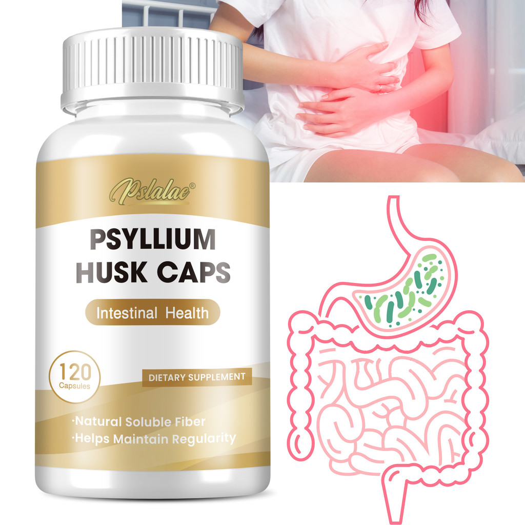 Kapsul Serat Psyllium Husk - Untuk Pencernaan Sehat & Lancar - Vegan Friendly