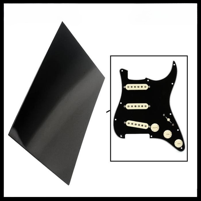 Bahan Pickguard Gitar  Hitam Material Pickguard Black 3 Ply