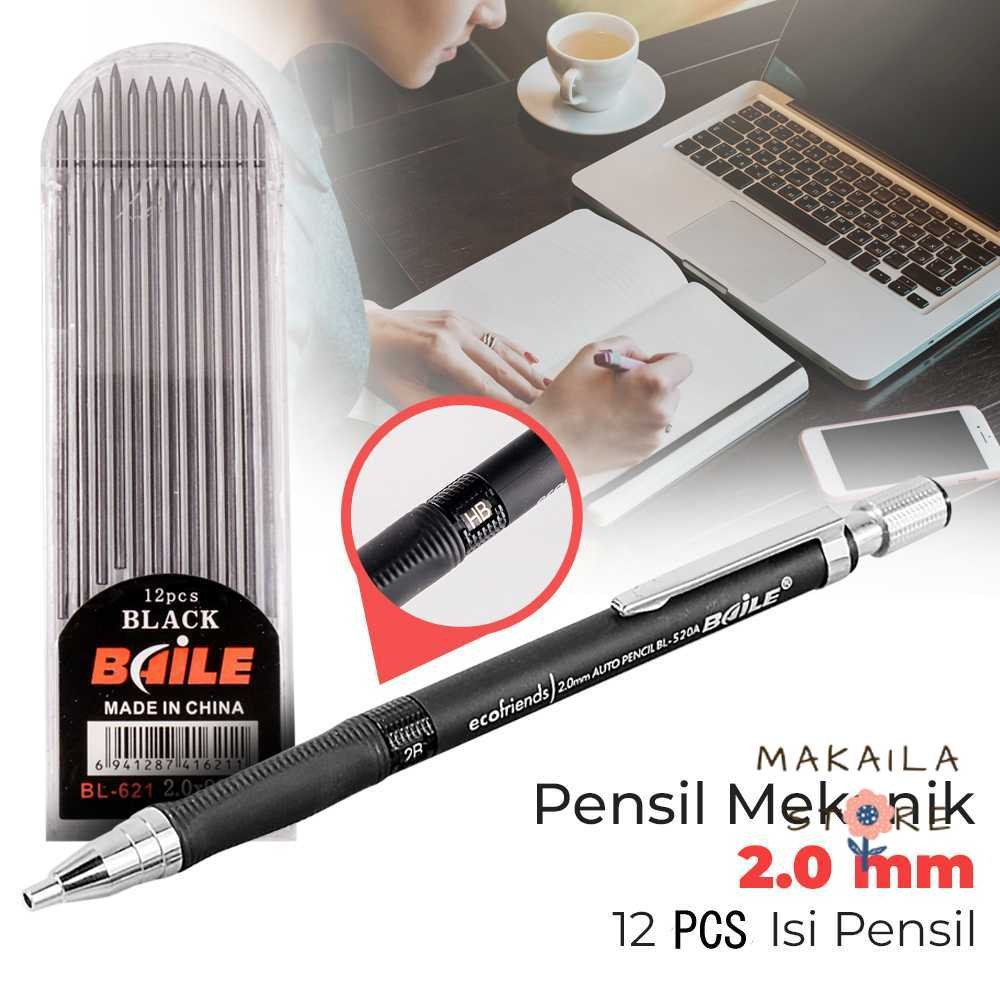 

BAILE Pensil Mekanik Mechanical Pencil 2B 2mm 12 Isi - BL-621