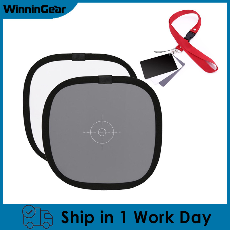 2in1 Grey White Balance Card 12'' 30CM 18% White Balance Card Mini Gray Card Photographic Calibratio