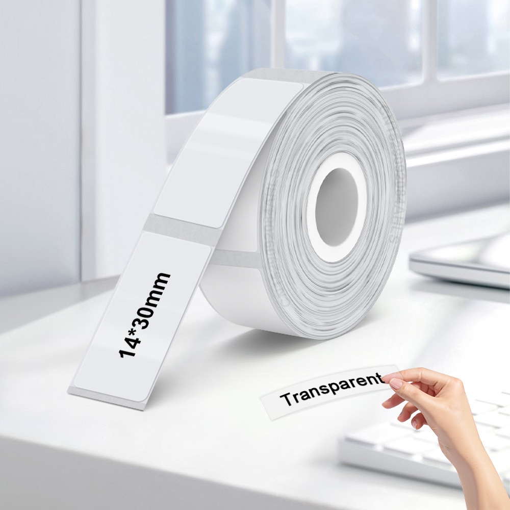 

Marklife P15 P12 Thermal Paper Transparent 14*30mm Label Paper Roll Waterproof Clear Adhesive Sticker Fit Q30 D30 Label Printer