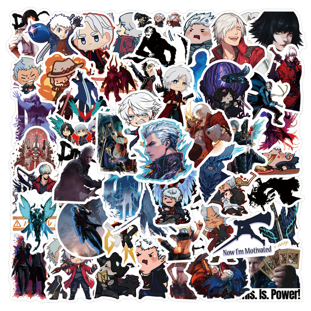 

60Pcs Cartoon Devil May Cry Stickers DIY Stickers Scrapbooking Phone Luggage Skateboard Waterproof Graffiti Decals