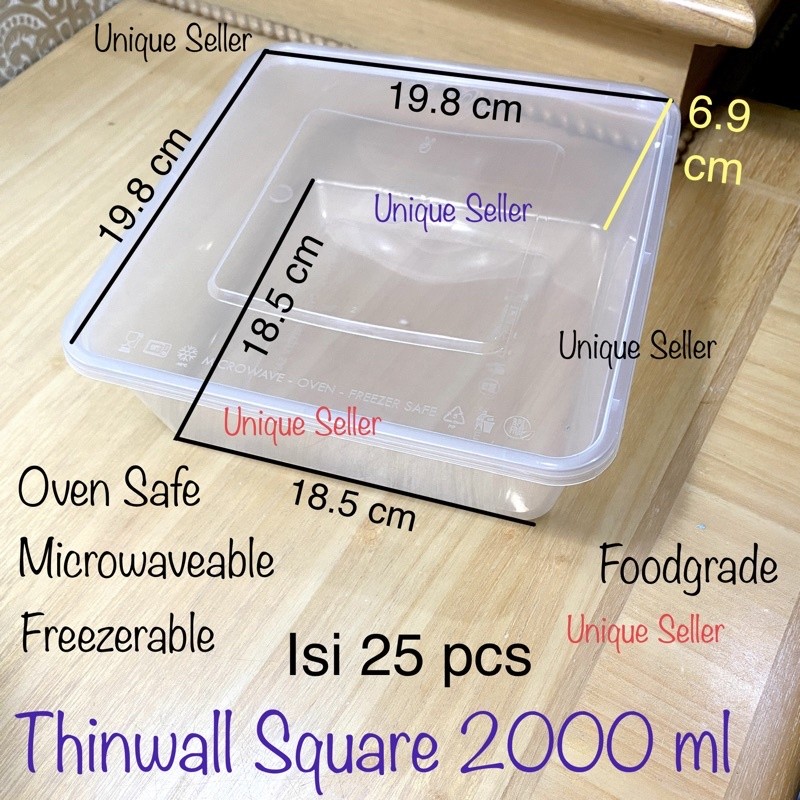 [Isi25] Thinwall Square Kotak Persegi Victory 2000 ml / Thinwal Square Victory 2000ml / Thinwal Thin
