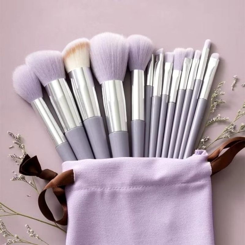 [ Free Pouch ] 13 PCS Set make up tools brush make up | kuas make up | Kosmetik Brush | Set brush ma