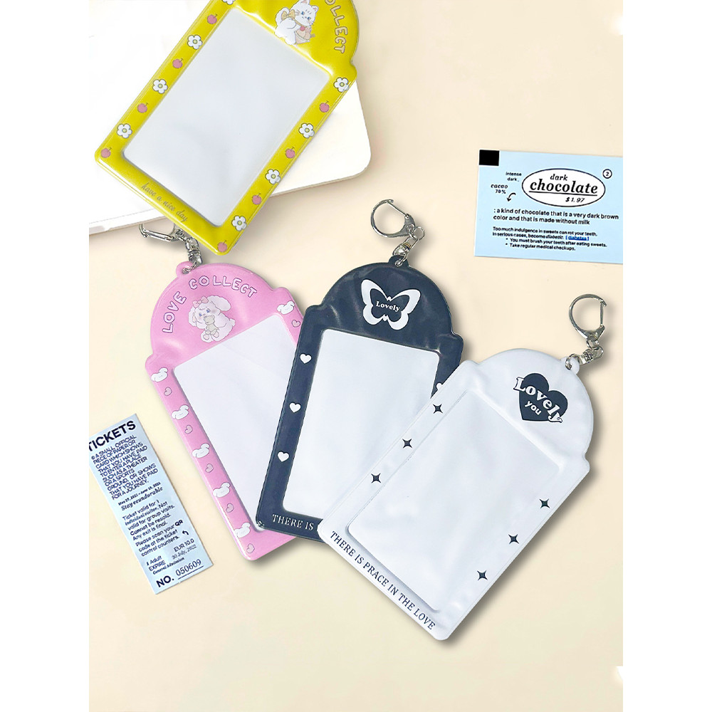 

1pc Creative Design Kpop Photocard Holder color Card Holder Keychain Photo Sleeves Bus Card Student Card Case Photo Protector