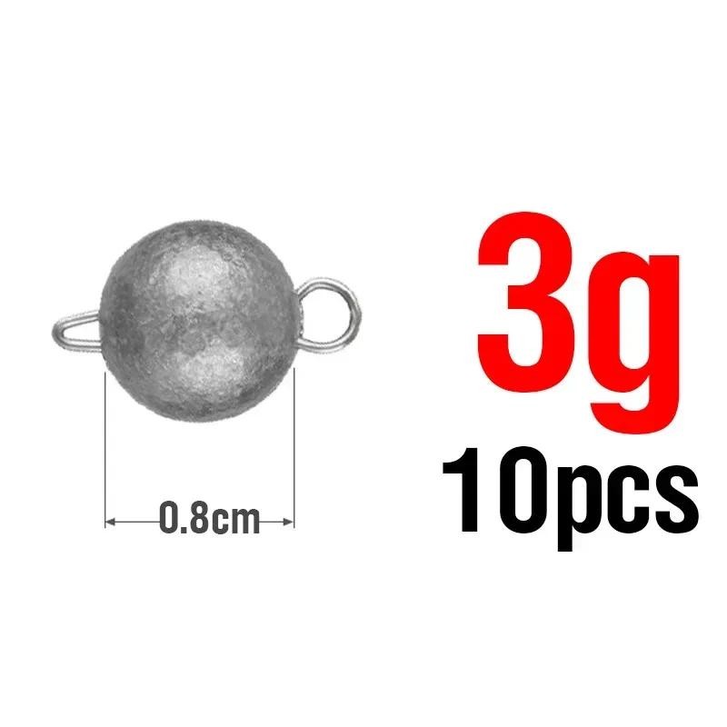 3/5/7/10g 10/20Pcs Supercontinent Sinker Fishing Jig Head Bullet Weights Soft Lure Group Hook Aggrav