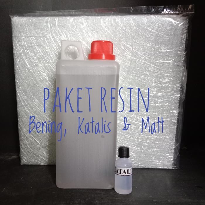 Paket Resin Bening 1 Kg, Katalis dan Matt/ Paket Fiberglass