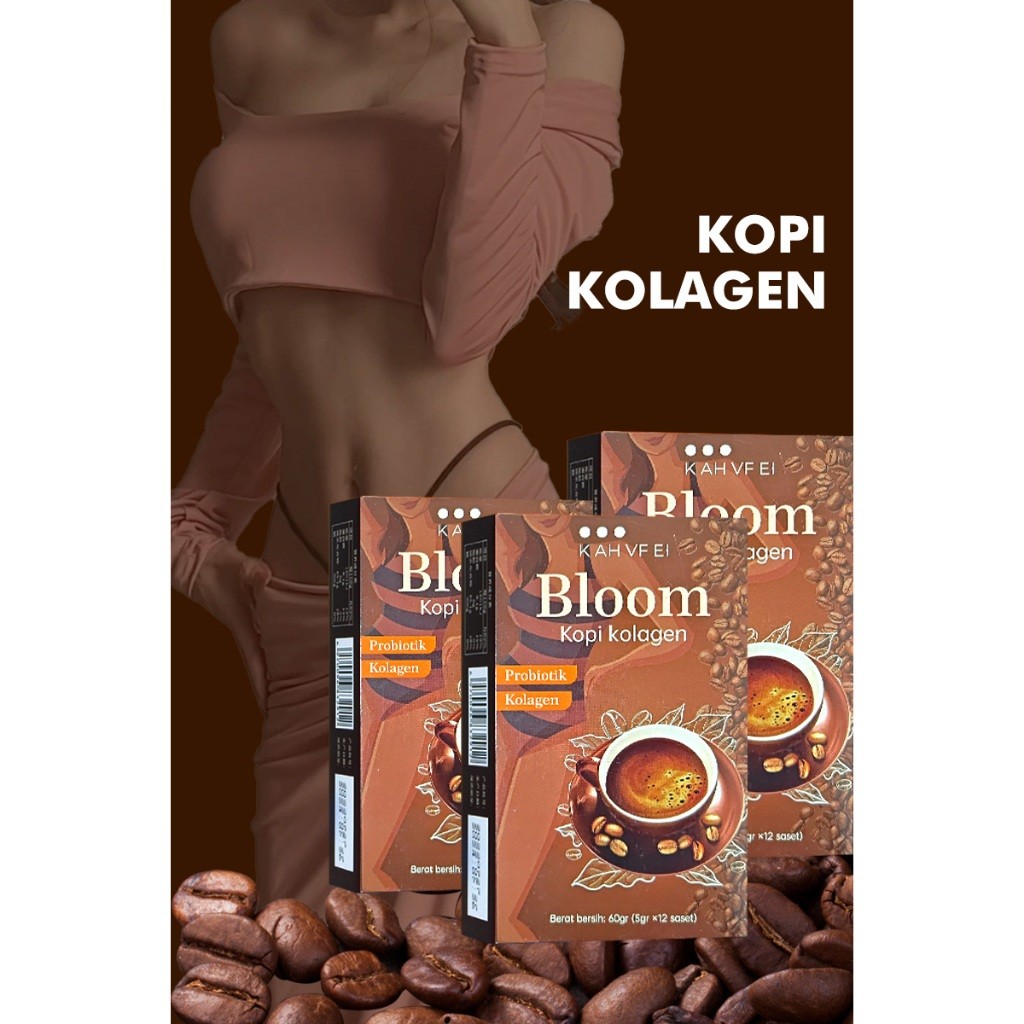 

Bloom Collagen Coffee Kopi Diet Enzim Pelangsing Tubuh Penghancur Lemak Instant Coffee Robusta Collagen Detoksifikasi