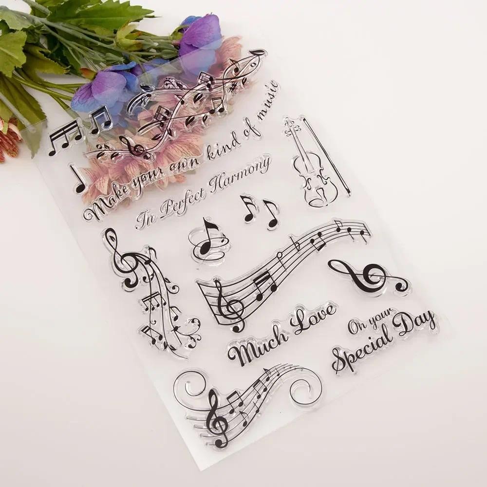 

music note 2025 Clear Stamp Transparent Silicone DIY Stamp Seal Sheet for Scrapbooking Making Album Photo Handmade Decoration