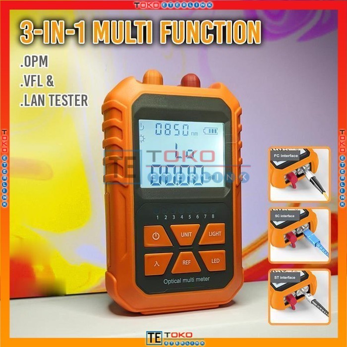 Qintech T31 Tester 3 in 1 LAN RJ45, Fiber Optic, Visual Fault 10mW