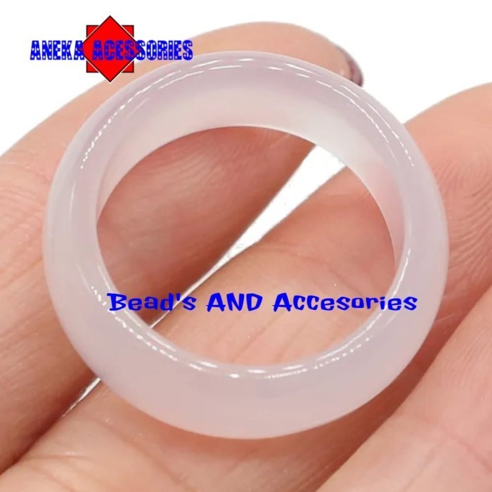 Cincin Giok Taiwan Cincin Pria Wanita Natural Giok Taiwan - Putih