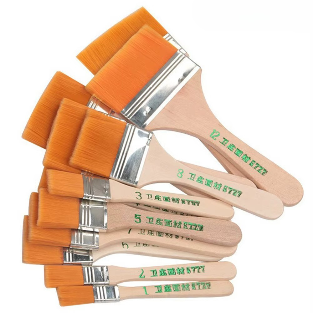 

12pcs BBQ Grill Brush Memory Nylon Paint Brushes Set for Acrylic Oil Drawing Watercolor Wooden Painting Brush Tools Art Supplies