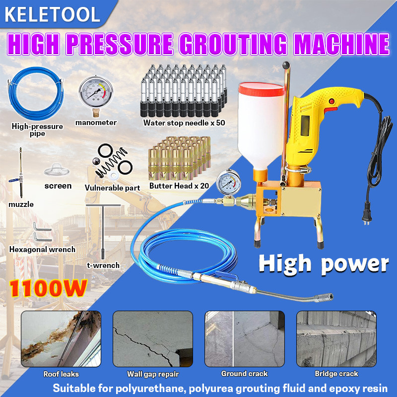 Mesin Pengisi Grouting Bertekanan Tinggi 1100W Mesin Pengisi Grouting Resin Epoksi, Mesin Pengisi Gr
