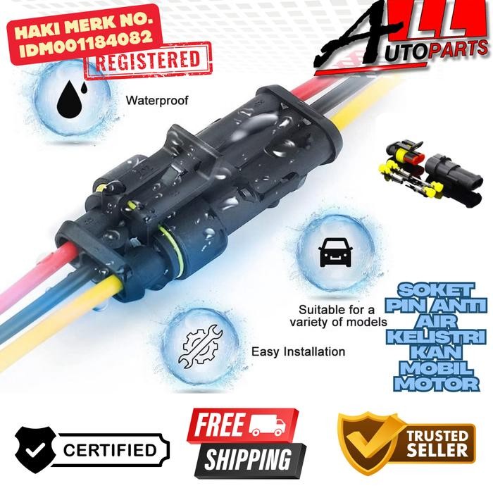 Soket Sambungan Kabel Mobil Motor Anti Air 1/2/3/4/5/6 PIN - 1 PIN