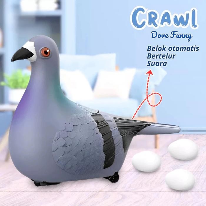 Mainan Burung Merpati Robot Bisa Jalan & Bertelur Boneka Elektronik Suara Otomatis Anak Kids Toys Ka