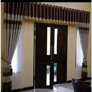 PAKET 2 GORDEN 1 PONI HORDENG JENDELA  KORDEN PINTU MINIMALIS Gorden satu set lengkap dengan poni Go