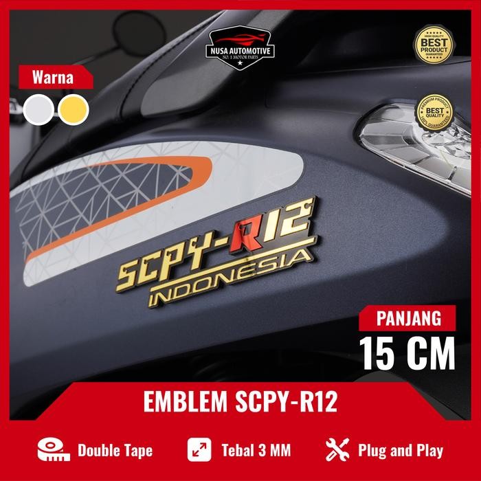 EMBLEM SCOOPY TIMBUL STIKER MOTOR SCOOPY SCPY R12 LOGO TIMBUL 3D by UC