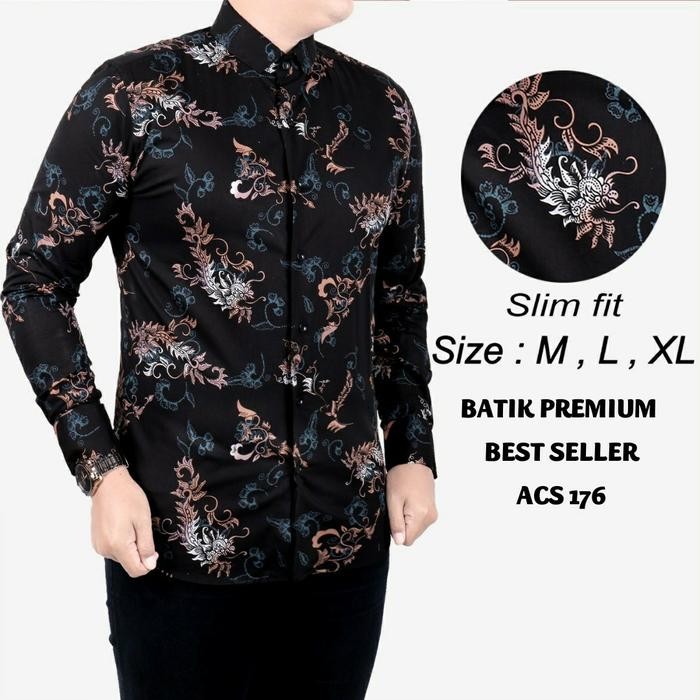 KEMEJA BATIK PRIA SLIM FIT / BAJU BATIK PRIA SLIM FIT ACS176