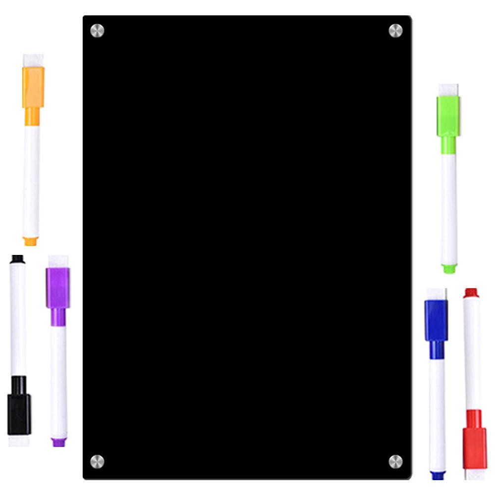 

Black Magnetic Planner Board Rewritable Fridge Note Schedule Writing Board Dry Erase Whiteboard Presentation Supplies