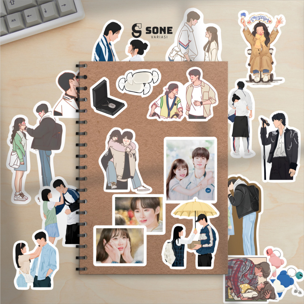 

Stiker Pack Lovely Runner Aesthethic Vinyl Waterproof untuk Sticker Buku Journal Casing HP Laptop Tumbler