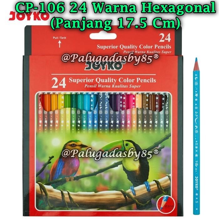 

(1 Set) GROSIR Pensil Warna JOYKO CP-106 24W / Pensil Warna Color Pencil Hexagonal Grip CP-106