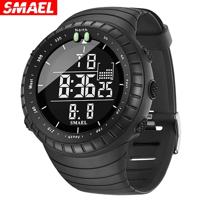 Jam Tangan Digital Pria Wanita SPORT Merk SMAEL 1237 - HITAM