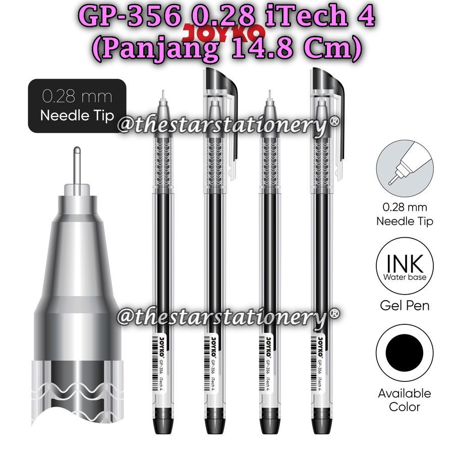 

(1 Biji) GROSIR Gelpen JOYKO GP-356 iTech 4 0.28 mm / Gel Pen Pulpen Pena Joyko GP-356 0.28 (1 Biji)
