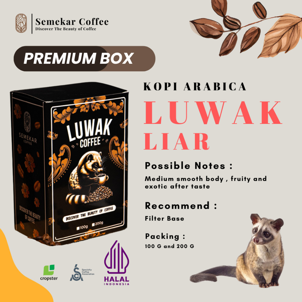 

Semekar Coffee - Kopi Luwak Liar Arabica Specialty - Box Version