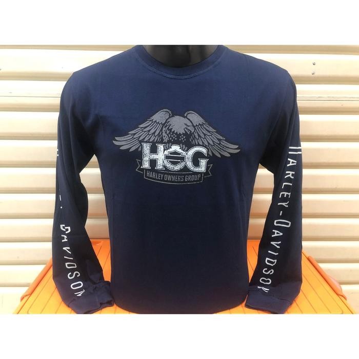 Kaos Baju Tshirt Lengan Panjang LongSleeve Harley Davidson Long Sleeve - HD HOG 02 Kaos Motor Polo M