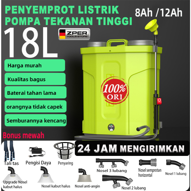 [ID] ZPER Tangki Sprayer Manual 18 Liter Alat Semprotan Hama Padi and Sprayer Elektrik 18 Liter Terl