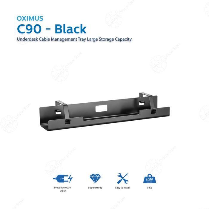 

【YANA-M】FLASH SALE!!! Underdesk Cable Management Tray Large Storage Capacity Oximus C90 - Hitam, Seller