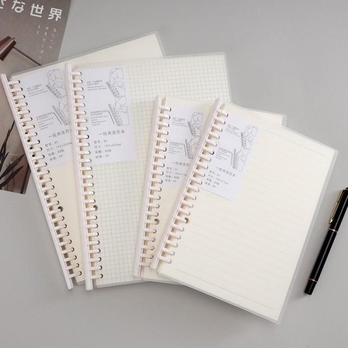 

【YANA-M】PROMO!!! Aesthetic Binder A5 B5 Hard Cover Plastik Transparan Muji Style Buku Catatan Tulis - A5