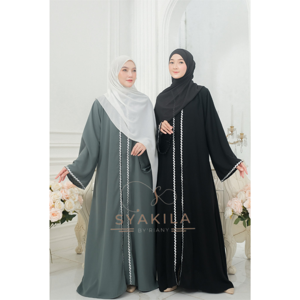 JUANXSHOP MAURA ABAYA| Gamis abaya arab hitam jatblack kekinian terbaru 2024 | Baju gamis wanita rem