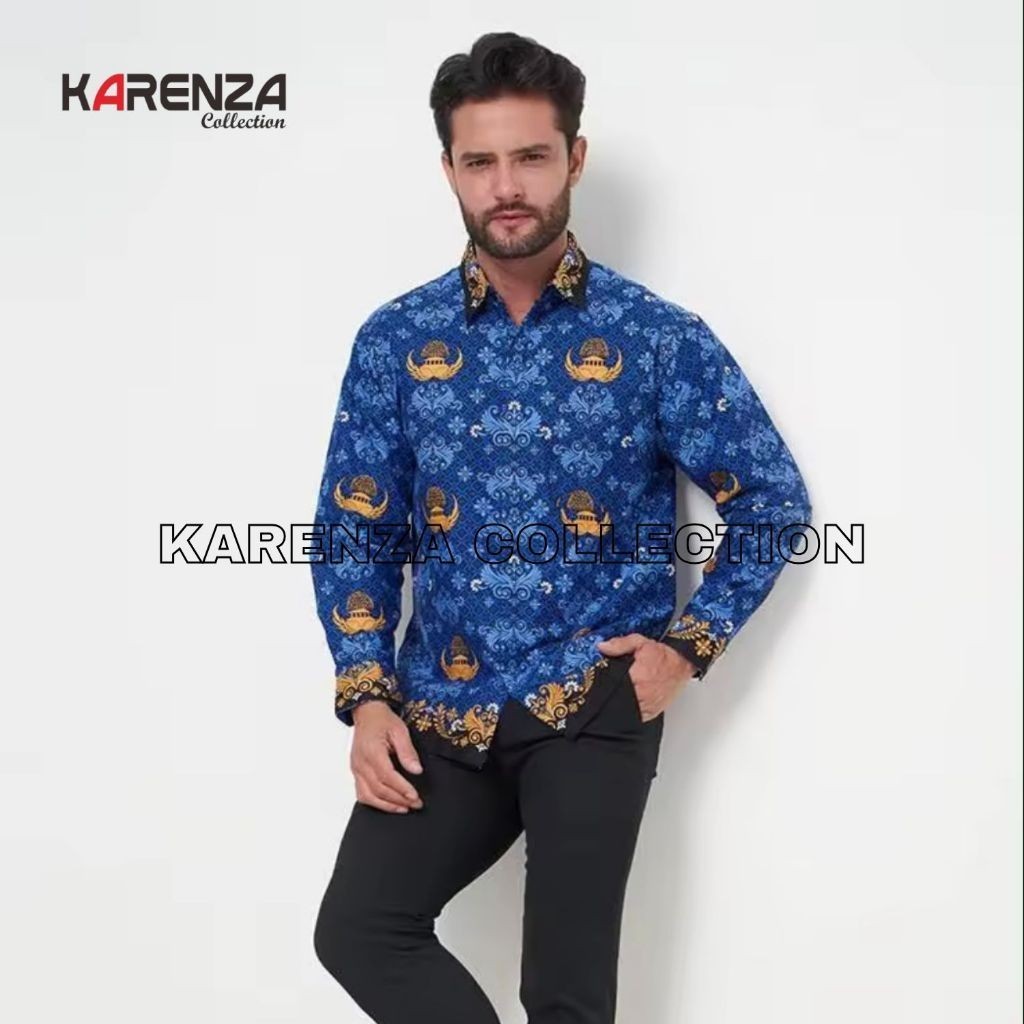 Baju Kemeja Batik Korpri Pria Terbaru - Baju Guru Lengan Panjang Batik Guru - Karen