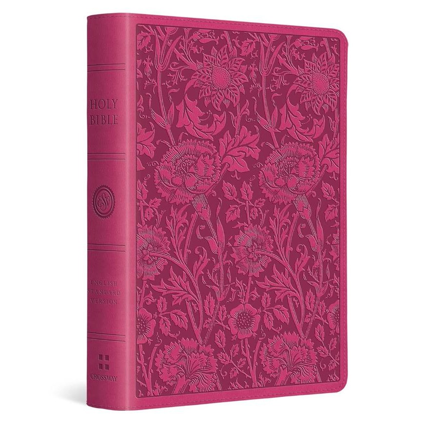 ESV Large Print Compact Bible (TruTone) LeatherSoft - Pink Berry