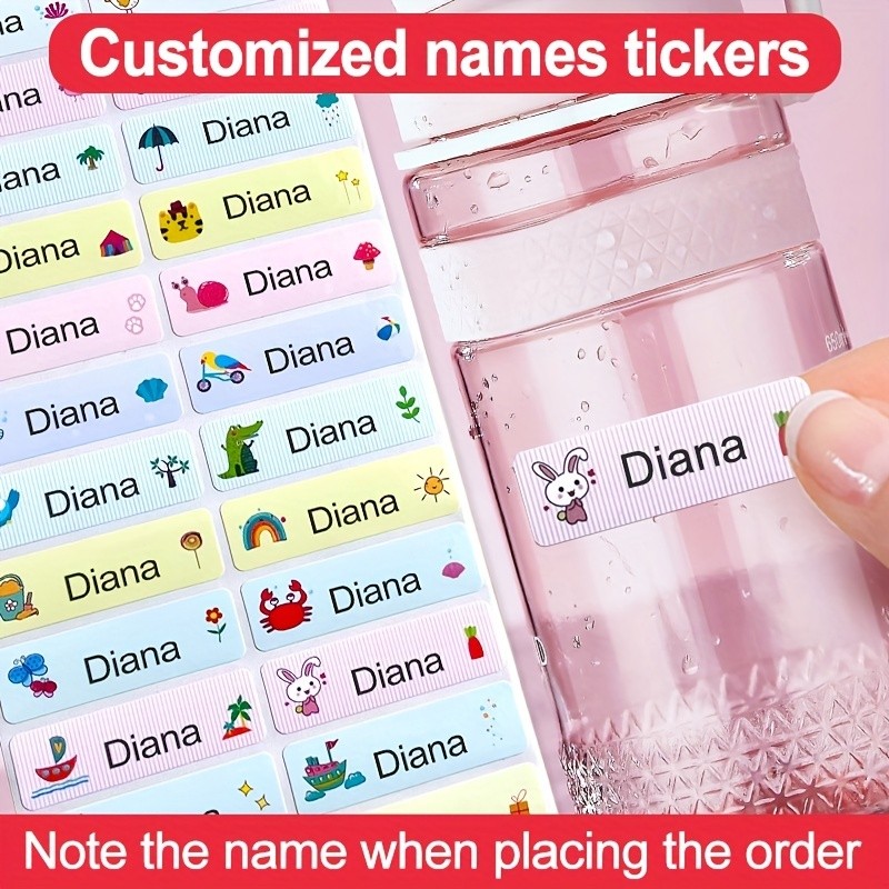 

Custom Waterproof toy Name Labels for Kids Personalized Stickers for pencil Water Bottles Lunch Boxes Backpacks School Supplies