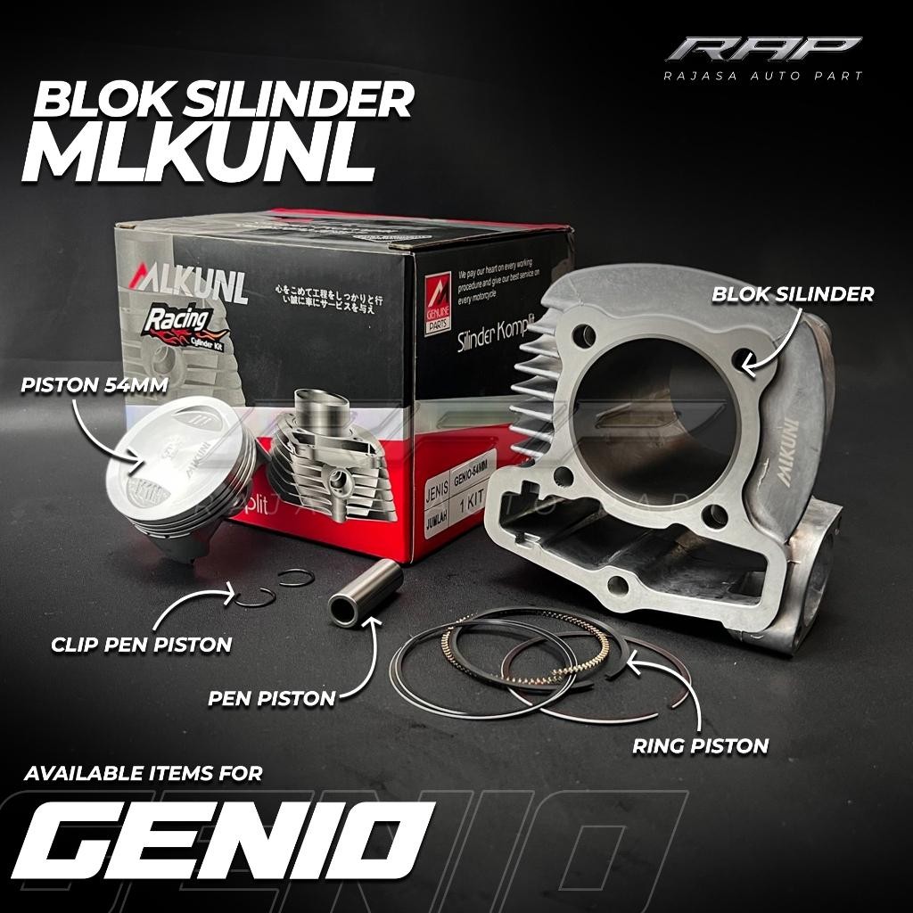 BLOK SEHER GENIO BEAT DELUXE 54 MM/BORING BORE UP GENIO 54MM PIN 12 PAKET BORE UP GENIO BEAT DELUXE 