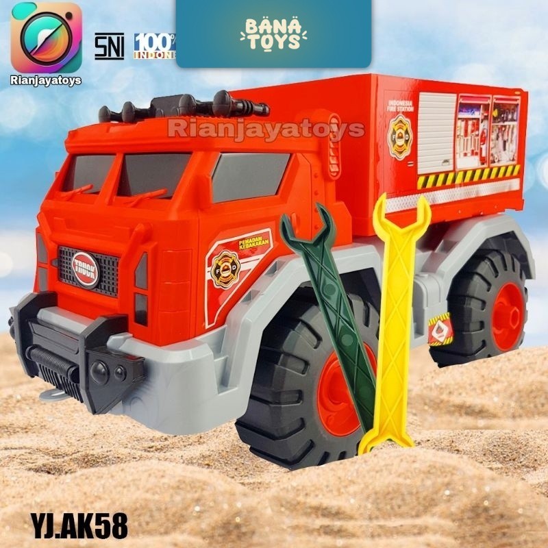 ( Bisa Cod ) [UKURAN JUMBO] Mainan Mobil Truk Tarik - Mainan Mobil Truk Box Tentara/Damkar/sayur Uku