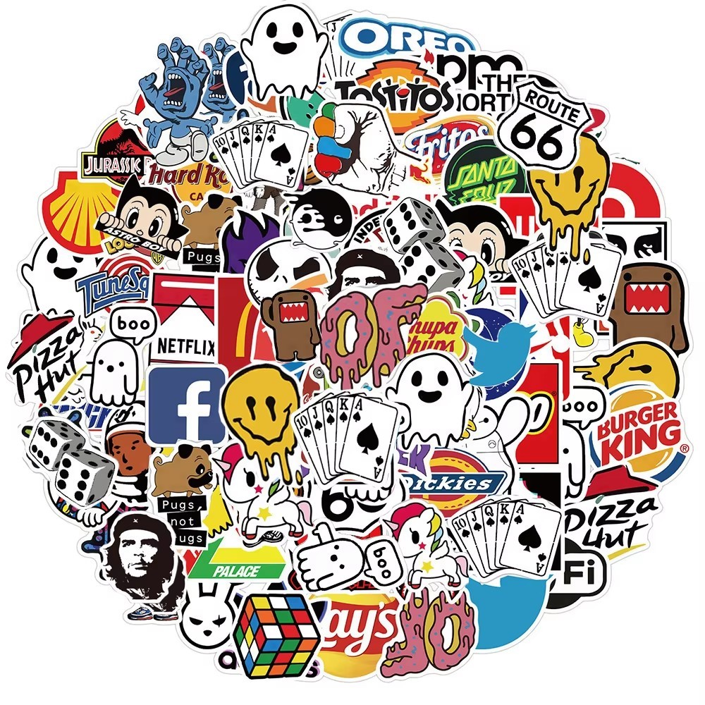 

10/20/50/100pcs Fashion Brand Logo Stickers Laptop Car Motorcycle Phone Pad Skateboard Cool Graffiti Vinyl Decal Sticker Bomb