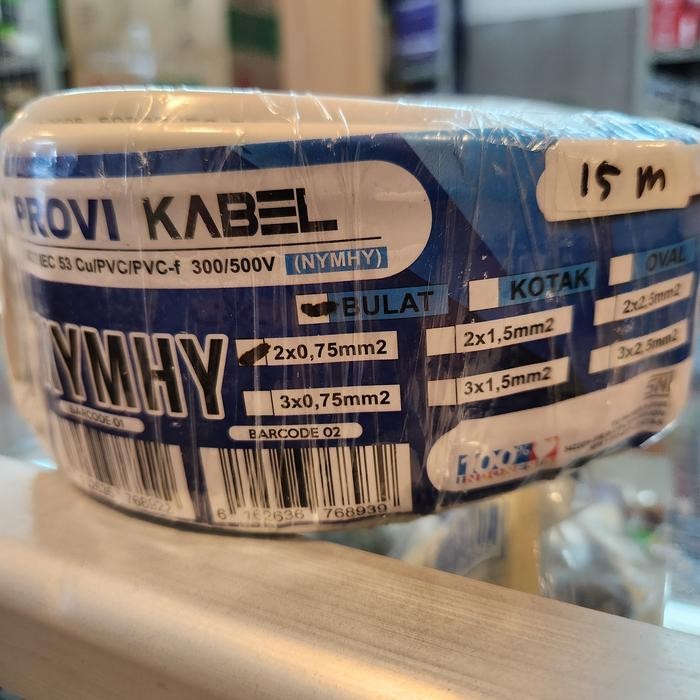 COZY KABEL LISTRIK TEMBAGA NYM 2 X 1.5 SNI 10 15 20M - SERABUT 2 X 075