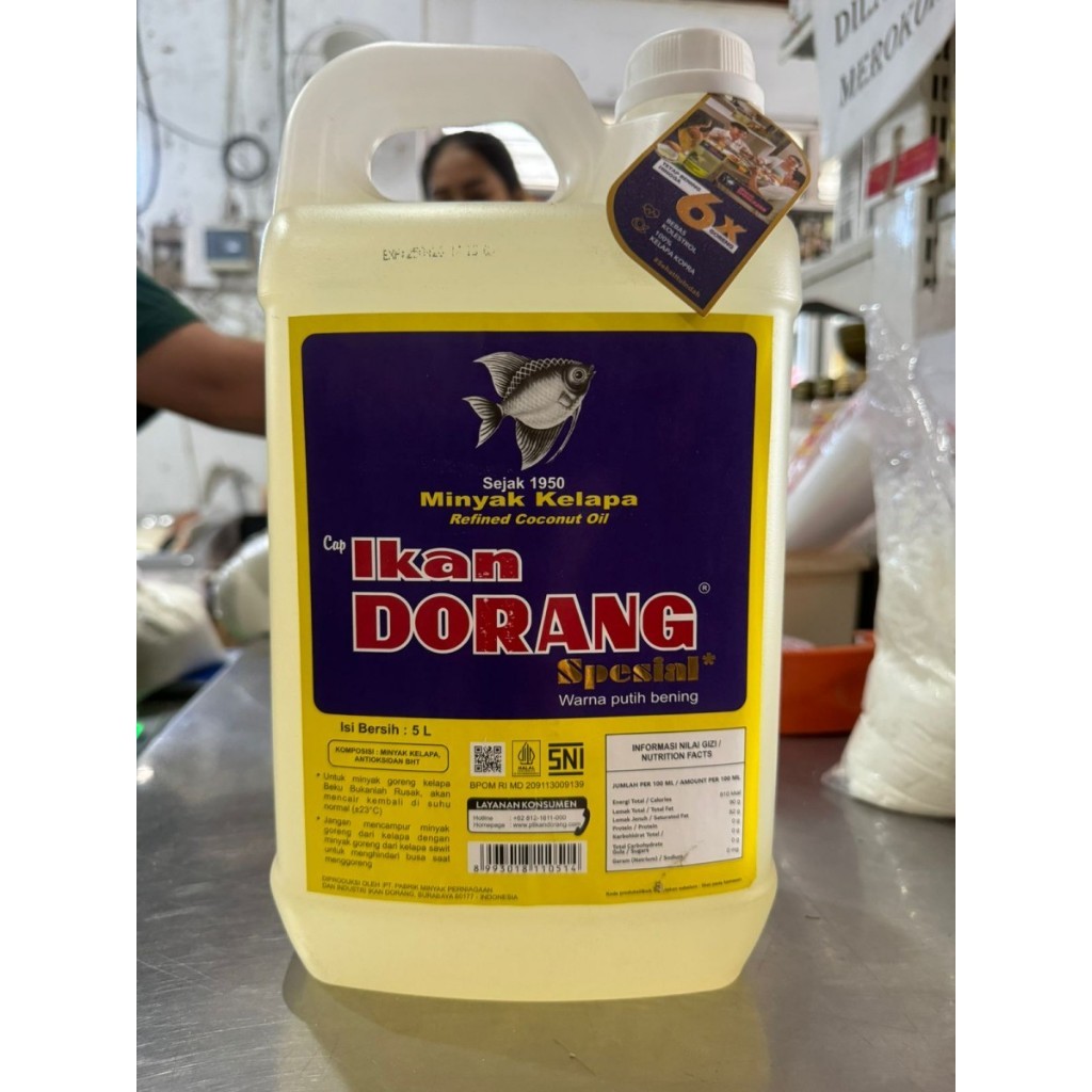 

Minyak Kelapa Ikan Dorang / Coconut Oil Ikan Dorang - 5 Ltr