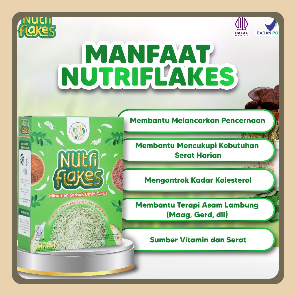 

Nutriflakes Sereal Umbi Garut Asam Lambung - Ampuh Mengatasi Gerd & Maag, Memperbaiki Pencernaan 1 Box