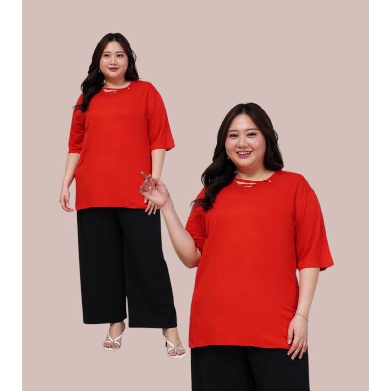 LD 120 BAJU ATASAN KAOS BLOUSE FASHION PAKAIAN WANITA CEWEK KEKINIAN SUPER JUMBO BIGSIZE OVERSIZE SP