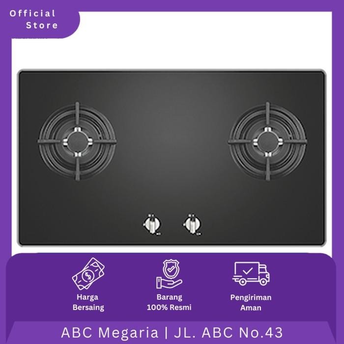 Delizia Kompor Gas 2 Tungku / Burners DHG820STTGB / DHG820-STTGB 80cm