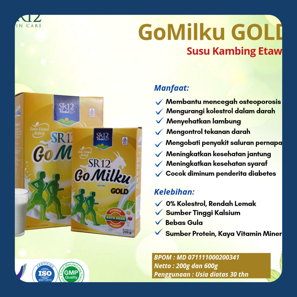 

Gomilku Gold SR12 Susu Kambing Etawa Rendah Lemak Tinggi Kalsium Bebas Gula