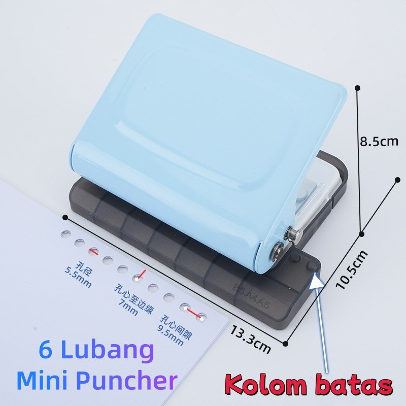 

【READY STOCK】Puncher 6 Lubang Mini - Untuk Buku Panduan Siswa & Lembaran A4/A5/B5 | Bisa Buat DIY Craft (Warna Pink/Biru) | FREE Ongkir + COD