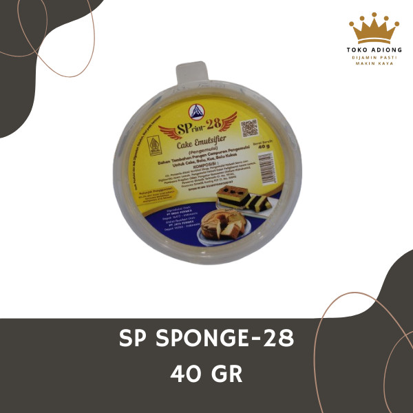 

SP SPONGE-28 ( PENGEMULSI ) - BAHAN KUE - BAKING MIX - 40gr