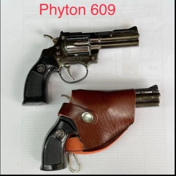 Mancis Korek Api Model Pistol Revolver Python Sarung Lighter-609 [terlaris]