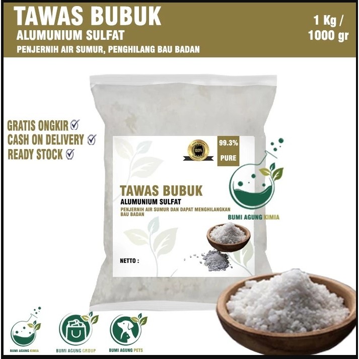 Tawas Bubuk 1KG Aluminium Sulfate Powder 1 KG kemasan curah kiloan